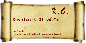 Kovalcsik Olivér névjegykártya