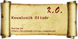 Kovalcsik Olivér névjegykártya