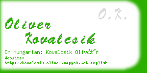 oliver kovalcsik business card